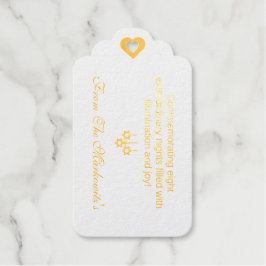 Elegant Navy Blue Hanukkah Gold  Geschenkanhänger