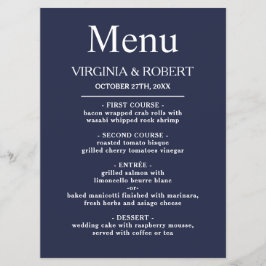 Elegant Navy Blue | Minimalistische Hochzeit Programm