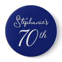Elegant Navy Blue Monogram 70. Geburtstagsparty