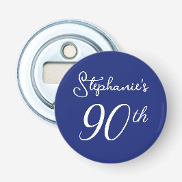 Elegant Navy Blue Monogram 90. Geburtstagsparty Flaschenöffner