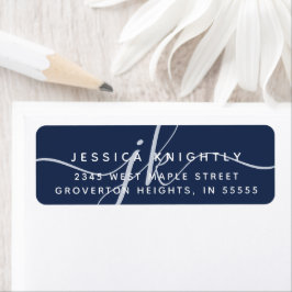 Elegant Navy Blue Monogram Script Initials