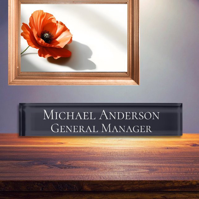 Elegant Navy Blue Name Plate Namensplakette (Von Creator hochgeladen)