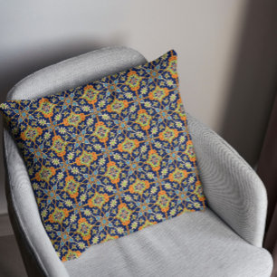 Elegant Navy Blue Orange American MoJo Pillow Kissen