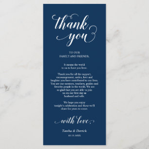Elegant Navy Blue, Place Einstellung Dankeschön Ka Programm
