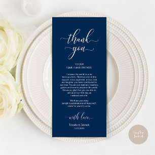 Elegant Navy Blue, Place Einstellung Dankeschön Ka Programm