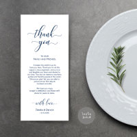 Elegant Navy Blue, Place Einstellung Dankeschön Ka