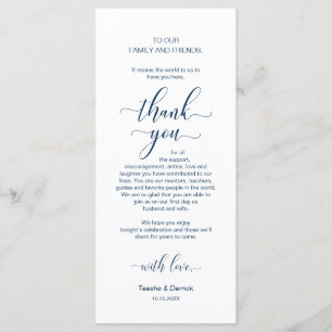 Elegant Navy Blue, Place Einstellung Dankeschön Ka Programm