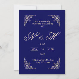 Elegant Navy Blue Pop Einladung zur Hochzeit