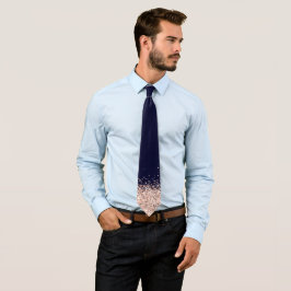 Elegant Navy Blue Rose Gold Falsch Glitter Krawatte