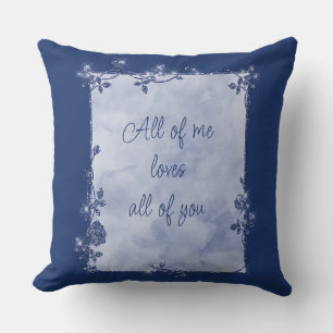Elegant Navy Blue Sparkle Frame Valentine Kissen