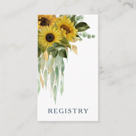 Elegant Navy Blue Sunflower Wedding Registry Begleitkarte