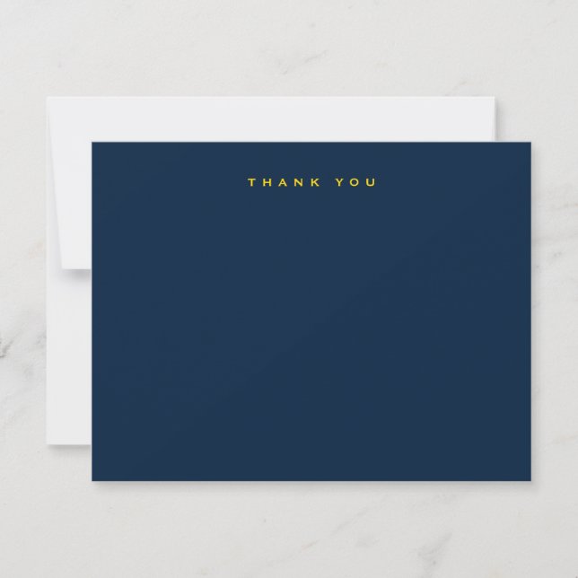 Elegant Navy Blue Thank You Note Card Mitteilungskarte (Vorderseite)