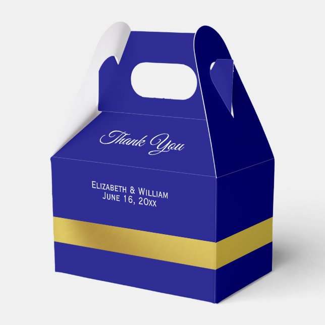 Elegant Navy Blue und Gold Vielen Dank Geschenkschachtel (Vorderseite)