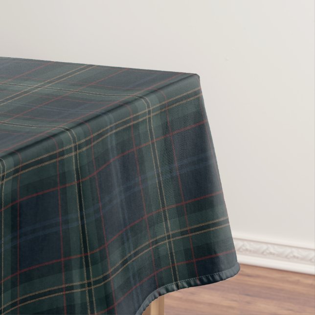 Elegant Navy Blue und Green Kariert Tischdecke (Beispiel)