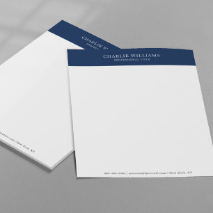Elegant Navy Blue Vielen Dank nach Job Interview Briefbogen
