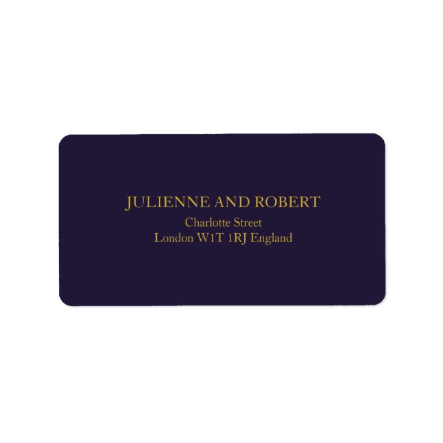 Elegant Navy Blue Wedding Address Labels Adressaufkleber (Vorne)