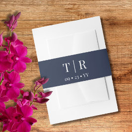 Elegant Navy Blue Wedding Einladungsbanderole