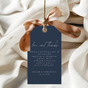 Elegant Navy Blue Wedding Geschenkanhänger