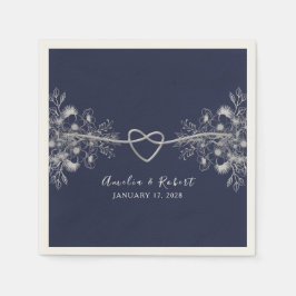 Elegant Navy Blue Wedding Napkins Serviette