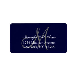Elegant Navy Blue Wedding RSVP Rücksendeadresse Adressaufkleber