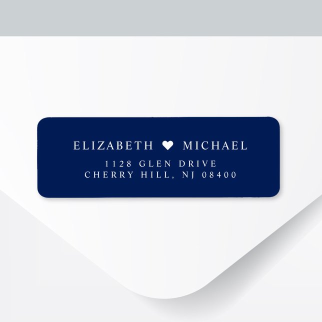 Elegant Navy Blue Wedding Rücksendeadresse (Von Creator hochgeladen)