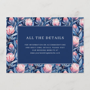 Elegant Navy Blumenmuster Begleitkarte