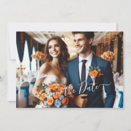 Elegant Navy & Burnt Orange | FOTO SAVE THE DATE Einladung