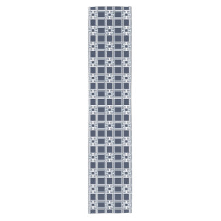 Elegant Navy Coastal Greek Key Pattern Kurzer Tischläufer
