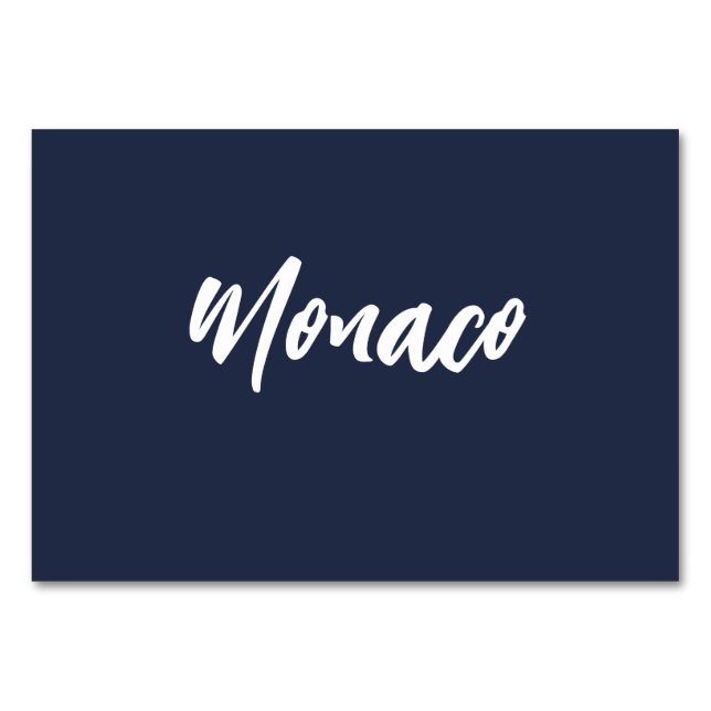 Elegant Navy Custom Wedding Table Name Tischnummer (Vorderseite)
