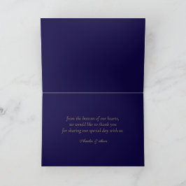 Elegant Navy geklappt Dankeschön Karte