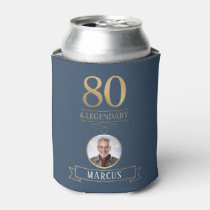 Elegant Navy & Gold 80. & Legendary Birthday Dosenkühler