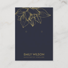 ELEGANT NAVY GOLD LOTUS EINFACHE EARRING-ANZEIGE VISITENKARTE