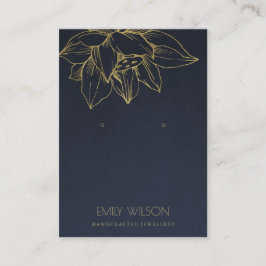 ELEGANT NAVY GOLD LOTUS EINFACHE EARRING-ANZEIGE VISITENKARTE