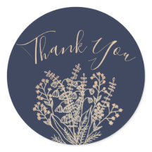 Elegant Navy & Gold Vielen Dank Sticker