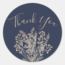 Elegant Navy & Gold Vielen Dank Sticker