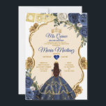 Elegant Navy Prinzessin White Floral Quiñceanera Einladung<br><div class="desc">Elegante Marine Prinzessin Weiße Flora Quiñceanera Einladung Mis Quince 15 Anos,  16. Geburtstag Schmetterling.</div>
