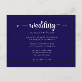  elegant navy purple wedding invitation postkarte