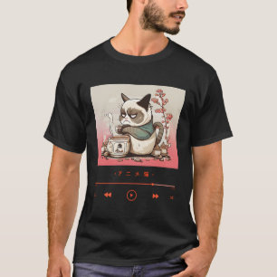 Elegant Neko in Japanisch Kimono T-Shirt