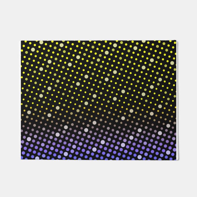 Elegant Neon Glowing polka dots glitter pattern Fußmatte (Vorderseite)