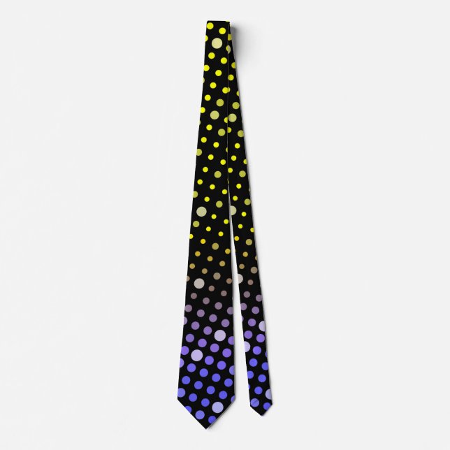 Elegant Neon Glowing polka dots glitter pattern Krawatte (Vorderseite)