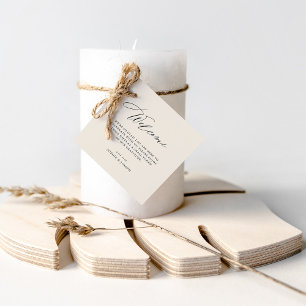 Elegant neutral Begrüßungsbeutel Geschenkanhänger