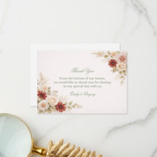 Elegant Neutral Floral Appreciation Dankeskarte