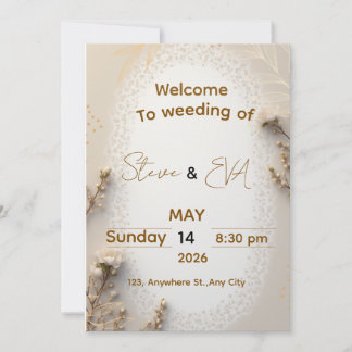 Elegant Neutral Wedding Invitation in Brown & Beig Einladung