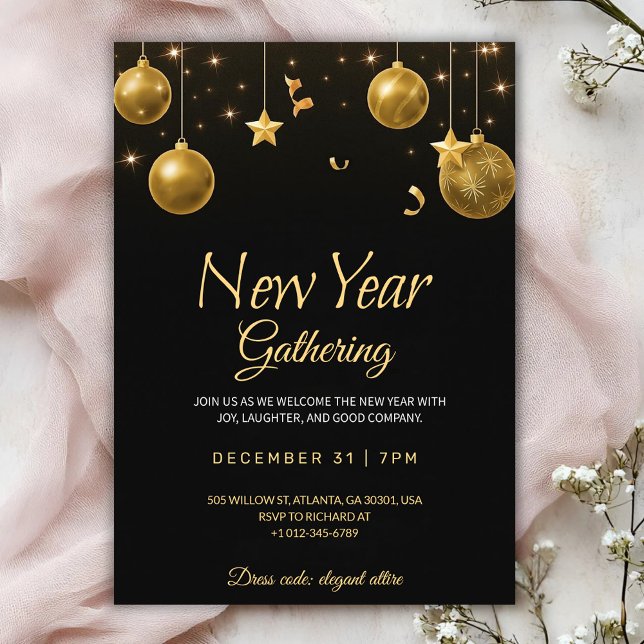 Elegant new year gathering party Invitation (Créateur téléchargé)