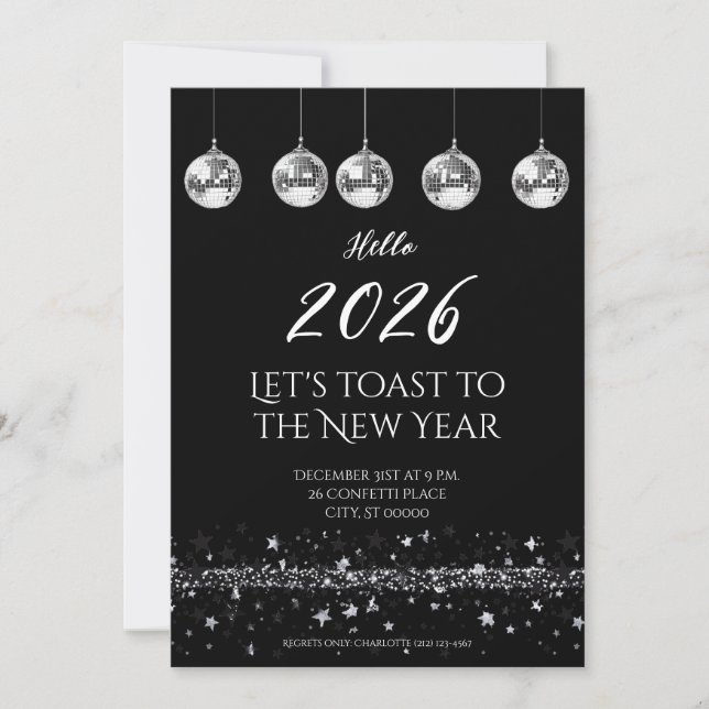 Elegant New Year’s Eve Party Invitation (Devant)