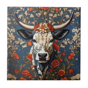 Elegant Nguni Cow William Morris Inspiriert Fliese