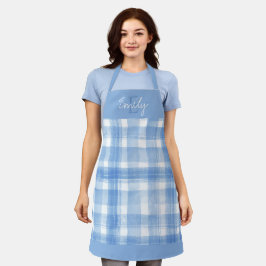 Elegant Niedlich Blue White Kariert Monogram Chris Schürze