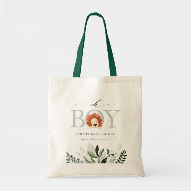 Elegant Niedlich Boho Lion Foliage Oh Boy Baby Sho Tragetasche (Vorne)