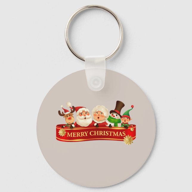 Elegant Niedlich frohe Weihnachten, glückliches Ne Schlüsselanhänger (Vorderseite)