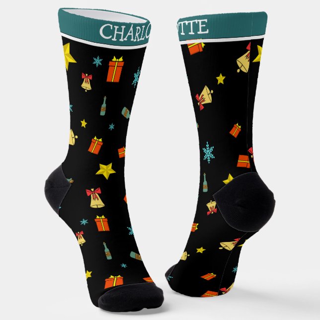 Elegant Niedlich frohe Weihnachten Mr. und Mrs. Co Socken (Gewinkelt)